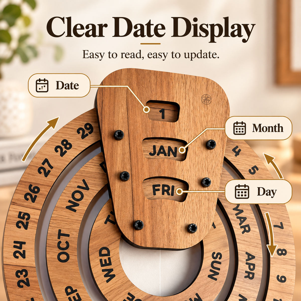 📅Perpetual calendar, wooden perpetual calendar