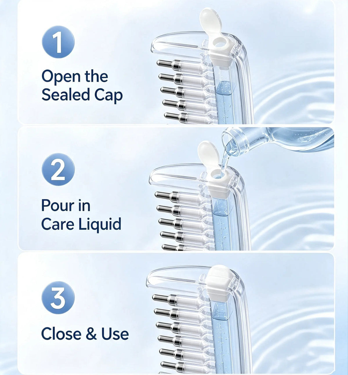 🪮Refillable Scalp Oil Applicator Comb – Evenly applies serum to the roots