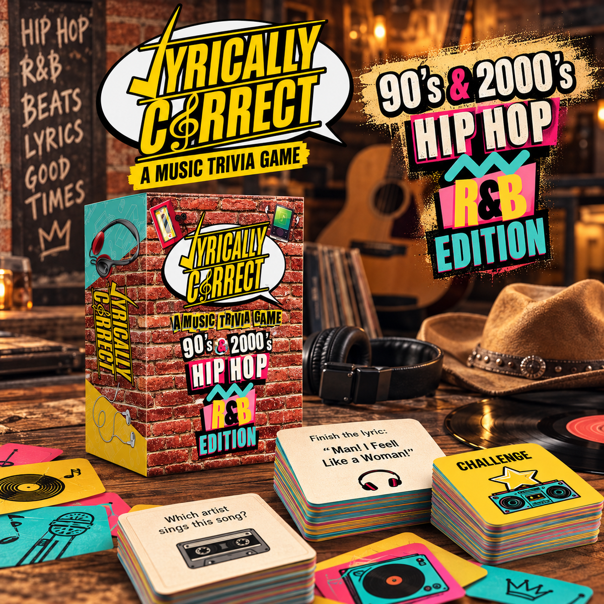✨ 150-Card Country Music Trivia Game – Boots & Ballads 90s & 2000s Edition, Fun Party Challenge for Country Fans