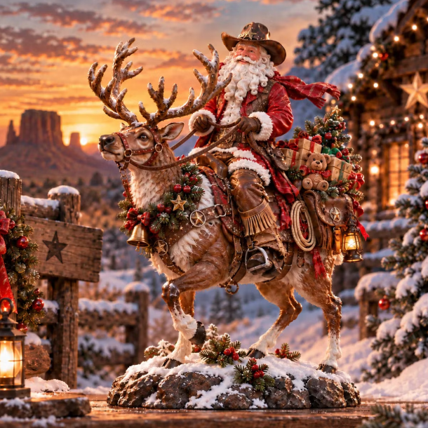 🔥 Last Day 49% OFF – 🤠 Cowboy Santa Rides Into Christmas 🎅✨