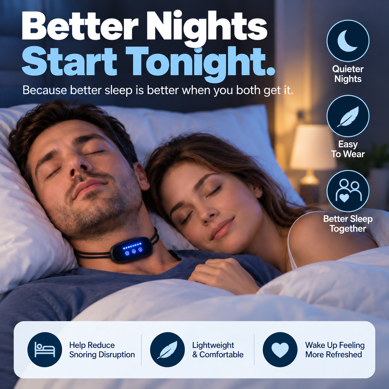 π Wearable Anti-Snoring Neck Device β Better Sleep for Both of You