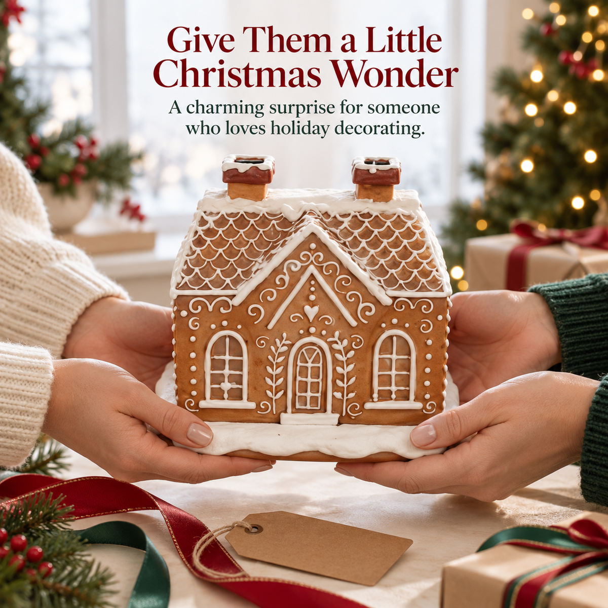 Gingerbread House Diffuser – Chimney Mist & Warm Window Glow for a Cozy Christmas