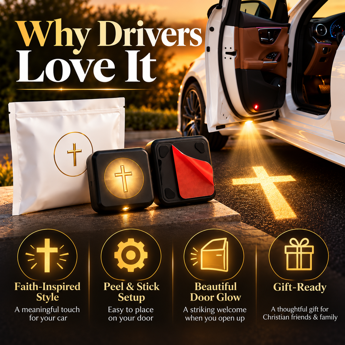 Christian Car Door Projector Light – Faith-Inspired Welcome Glow