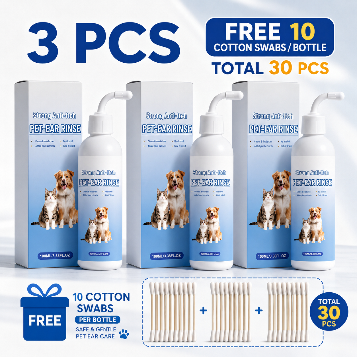 Gentle Pet Ear Cleaner Solution for Dogs & Cats