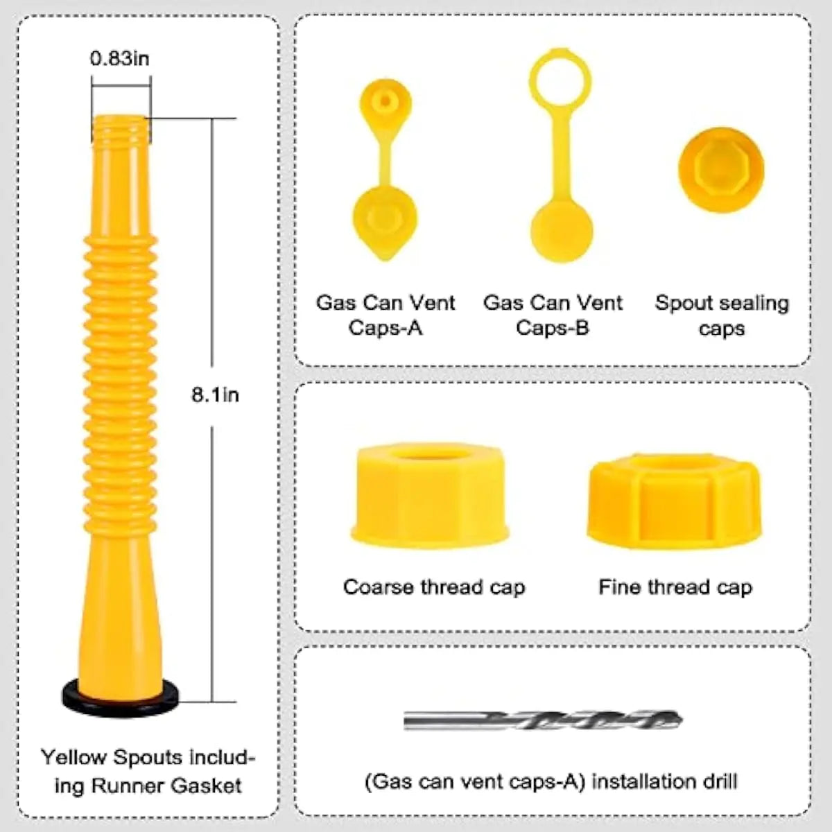 ⛽ Upgraded Gas Can Spout Replacement Kit | Stop Leaks & Pour Easier.