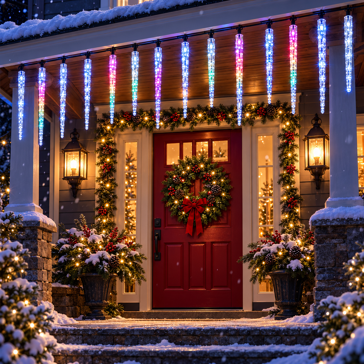 🔥 Up to 50% OFF – Outdoor Music-Sync Icicle Lights