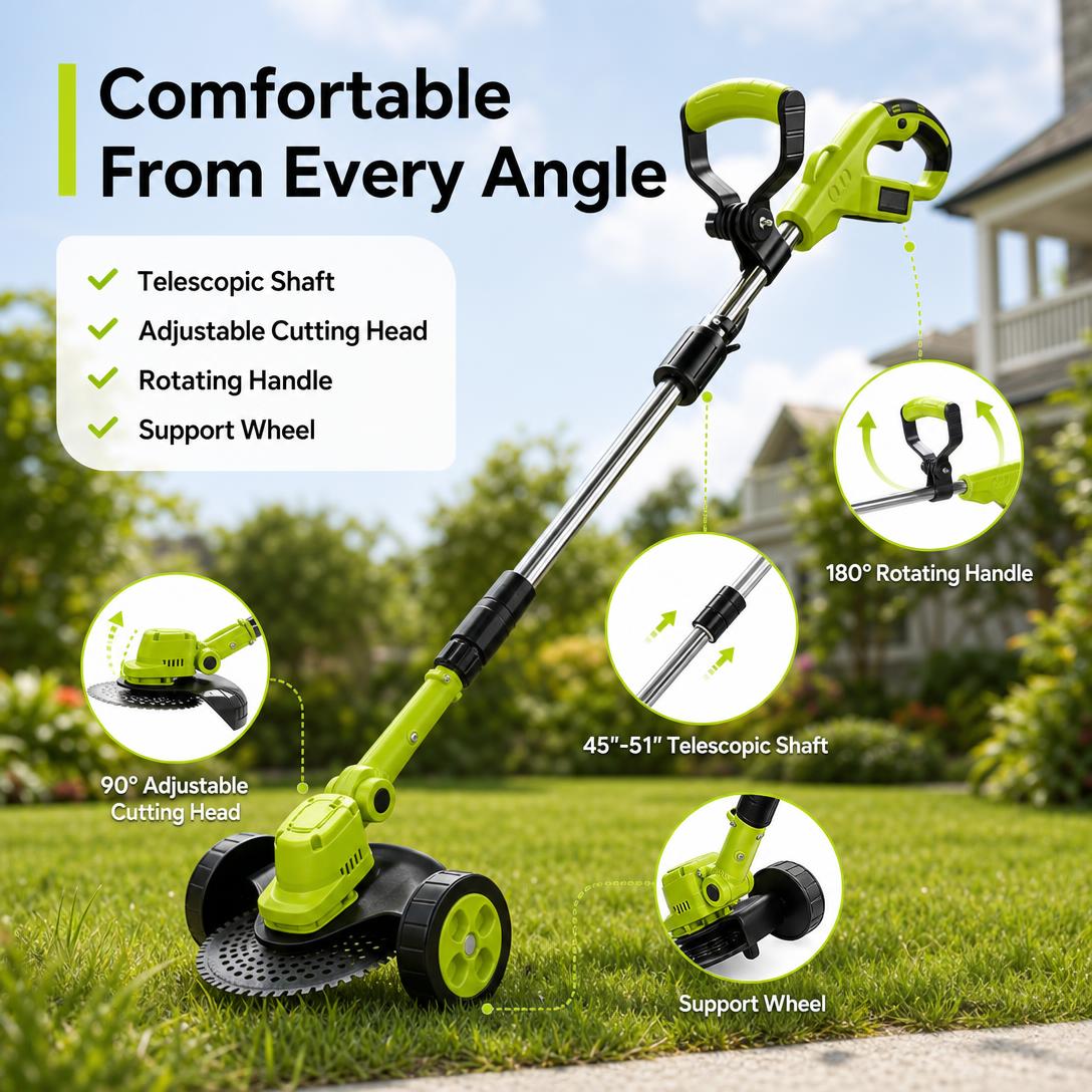 Adjustable telescopic shaft and rotating handle
