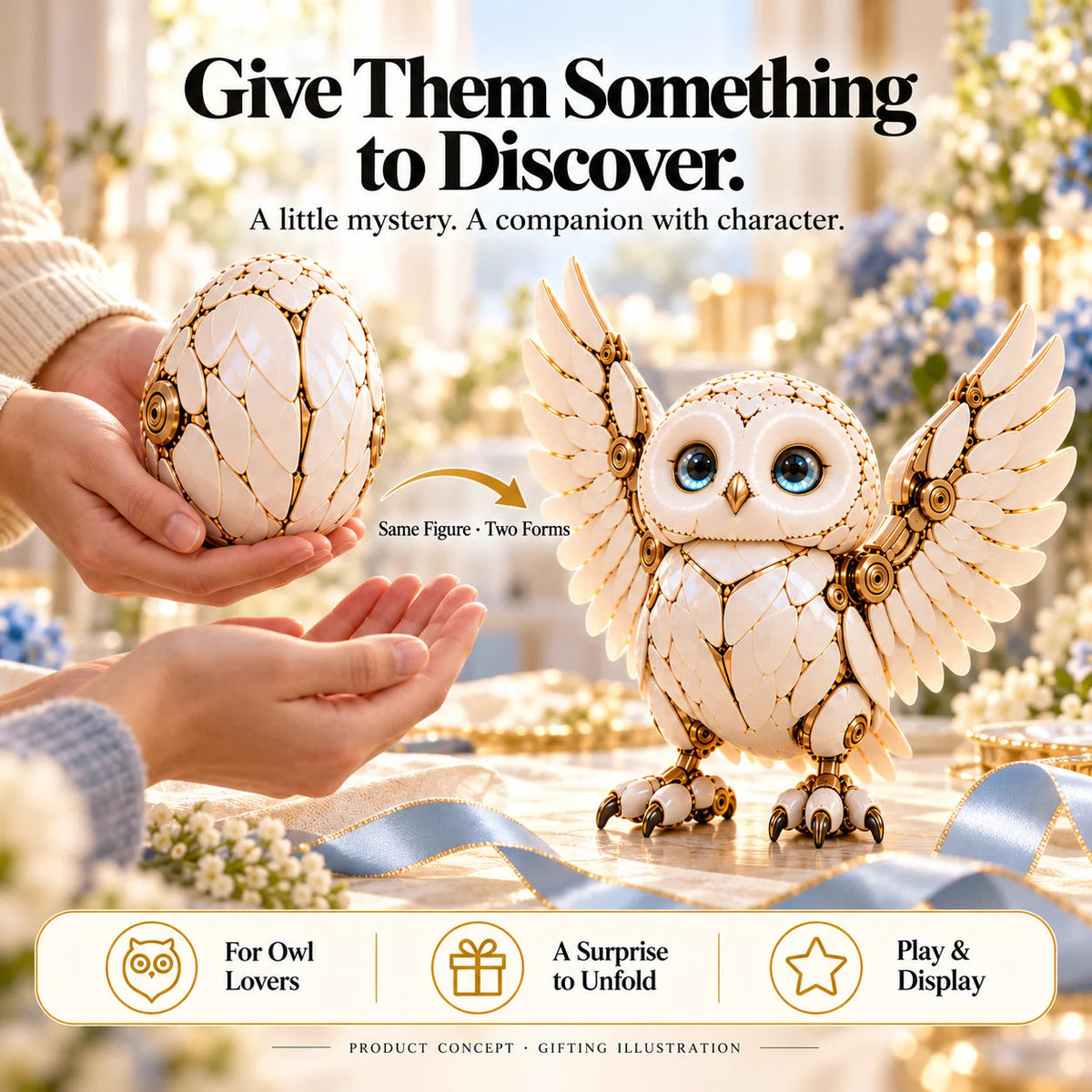 🦉2-in-1 Transforming Mechanical Owl Egg -A Mystery Egg,A Remarkable Owl Reveal