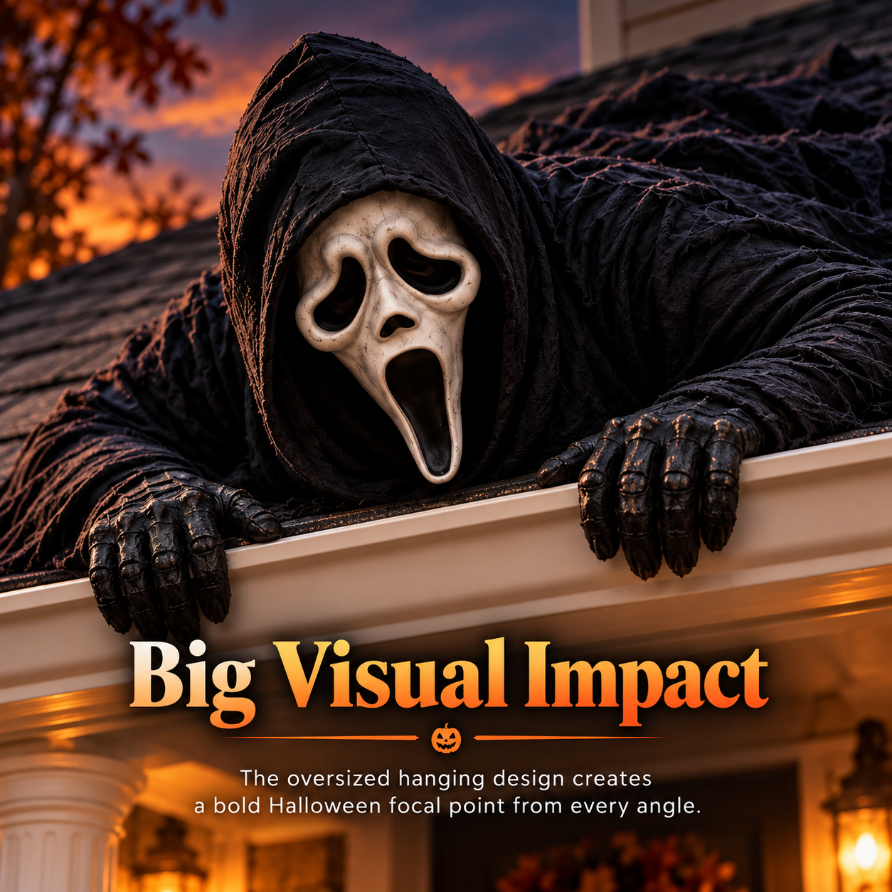 👻 Creepy Roof Crawler Halloween Prop – Porch, Garage & Roofline Horror Decoration
