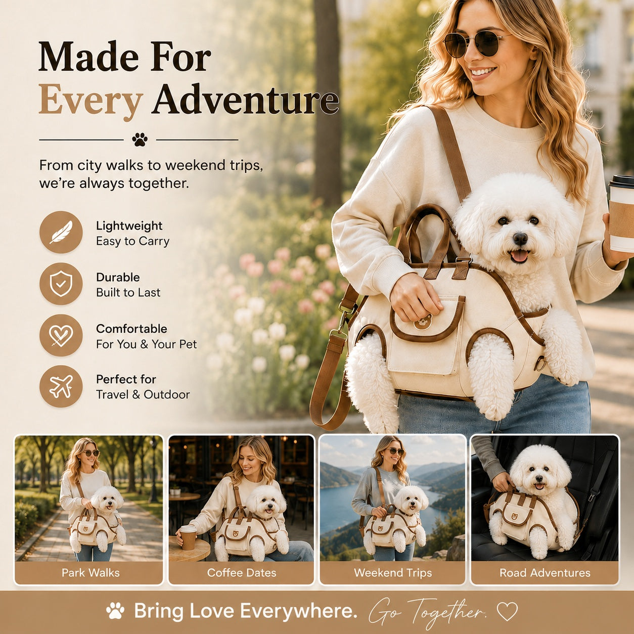 The Ultimate Hands-Free Dog Carrier|Comfortable Support For Every Adventure