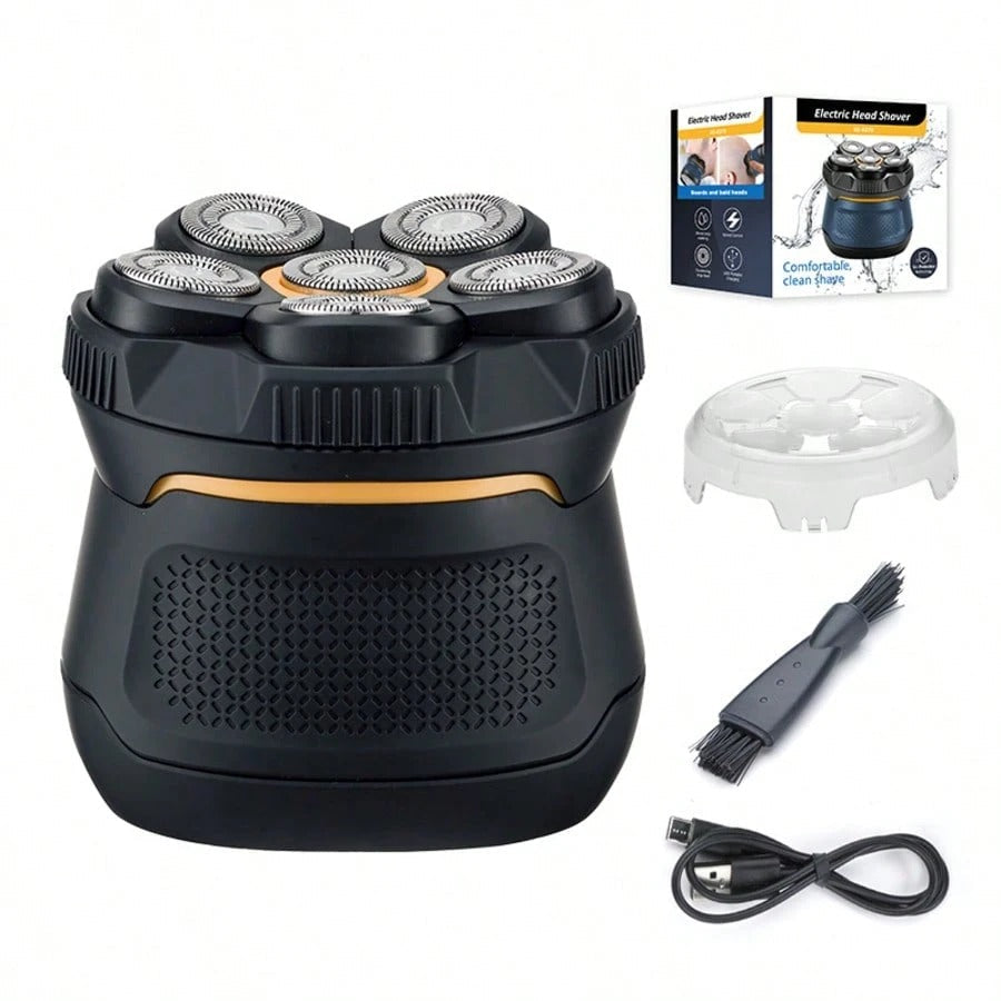 🪒 6-Blade Cordless Head Shaver – Smooth Wet & Dry Shaving