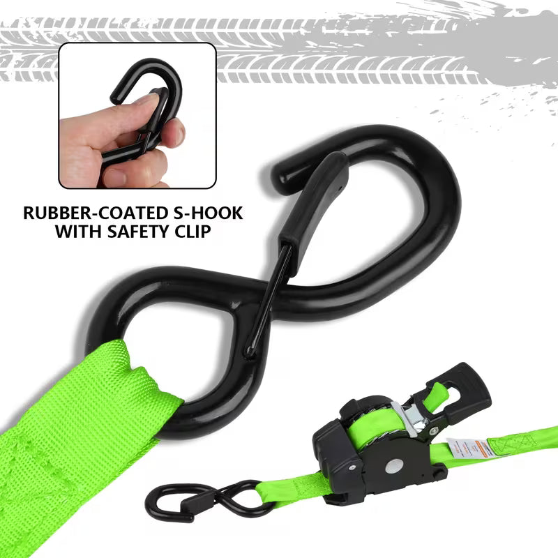 🚚 Automatic Retractable Ratchet Tie-Down Strap – 13FT Cargo Securing Strap