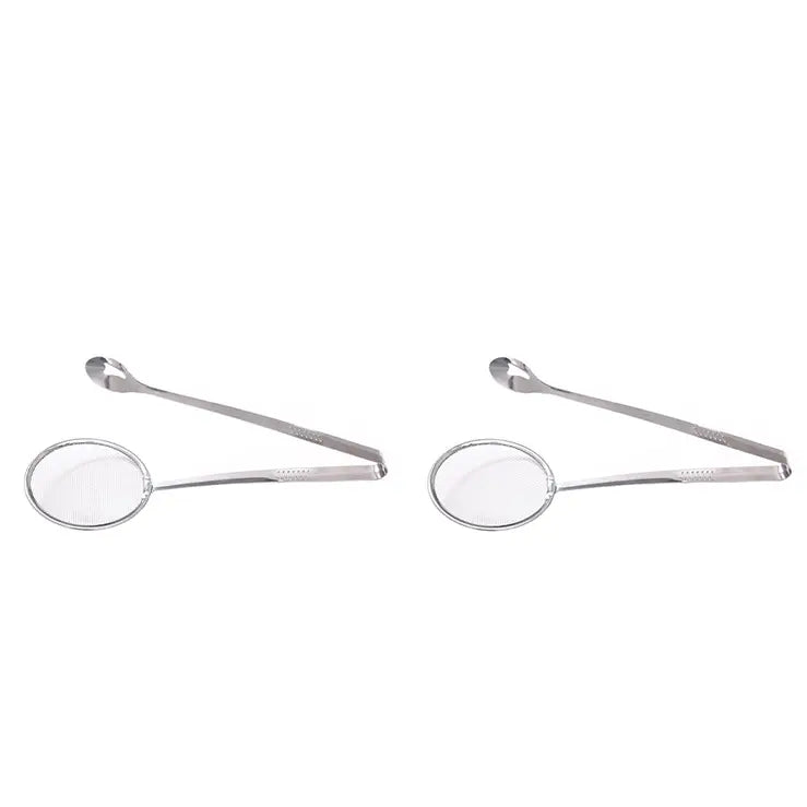🔥 2pack-2-in-1 Stainless Steel Strainer Tongs – Grab, Drain & Serve with One Tool