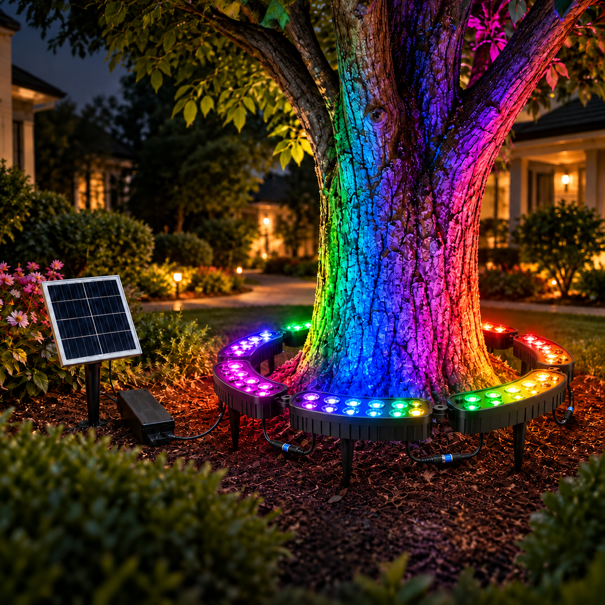 💜💙💚 One Tree. Endless Colors. – Solar RGB Landscape Ring Light✨