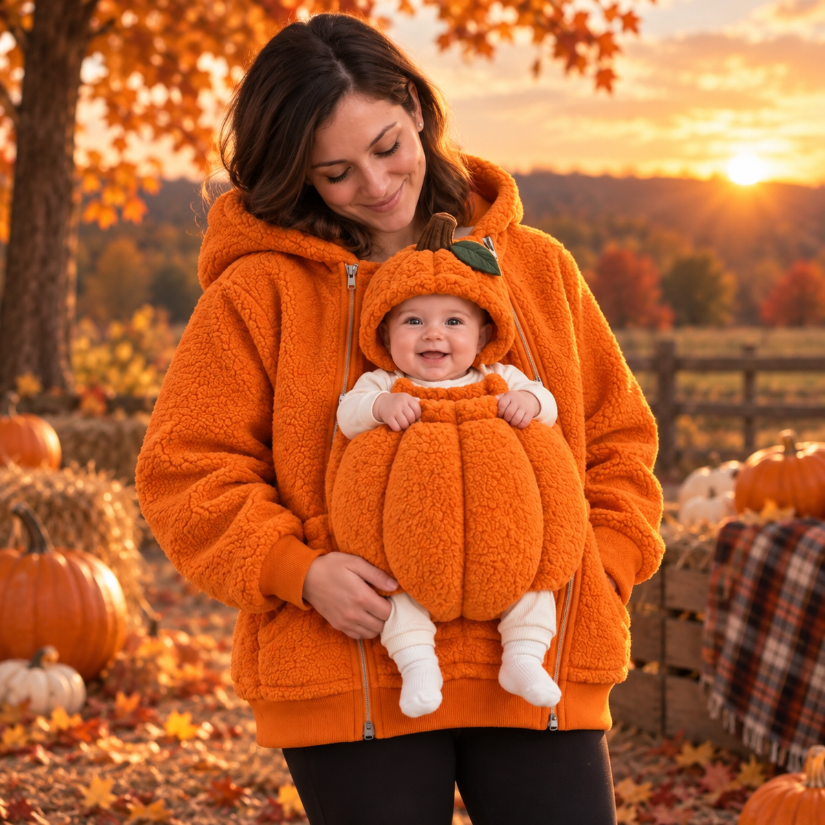 π Mom & Baby Pumpkin Hoodie β Cozy Matching Fall Outfit for Halloween & Autumn Moments