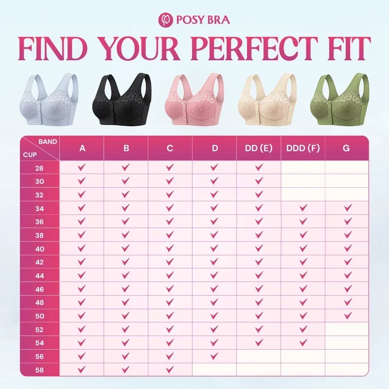 Posy Bra - Front Closure Breathable Cotton Lifting Bra for Seniors