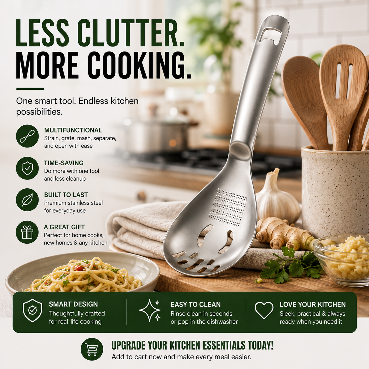 All-in-One Stainless Steel Kitchen Spoon