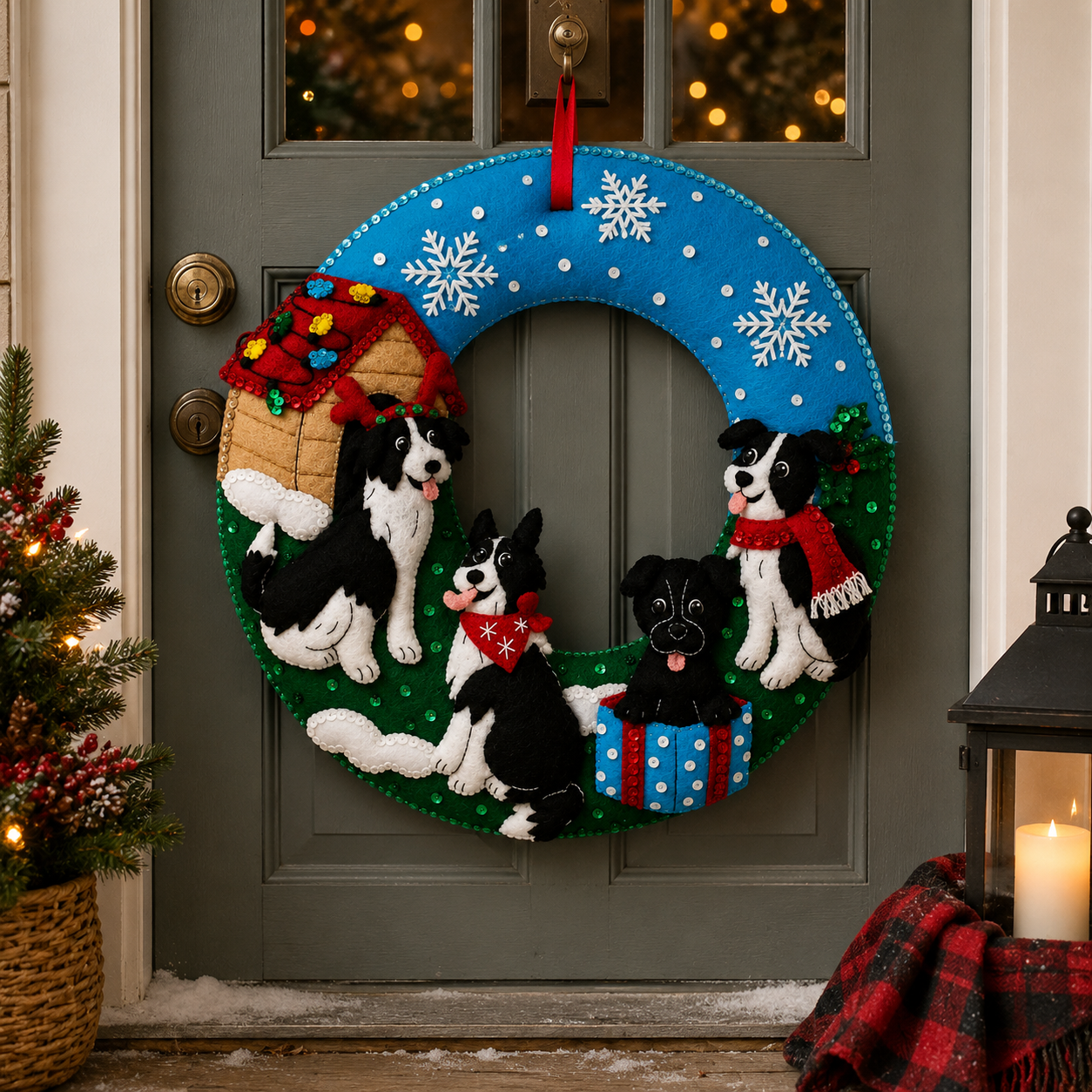 🎁Hand-Sewn Felt Holiday Wreath – Bring Every Celebration to Life