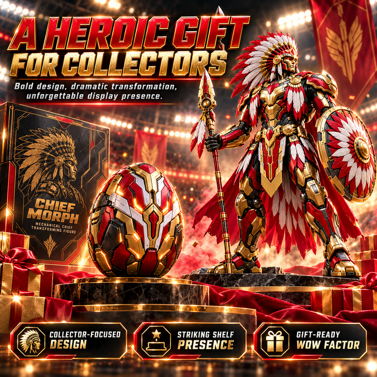 ⚙️ ChiefMorph Egg-to-Warrior Transforming Figure – Mechanical Armor Collectible