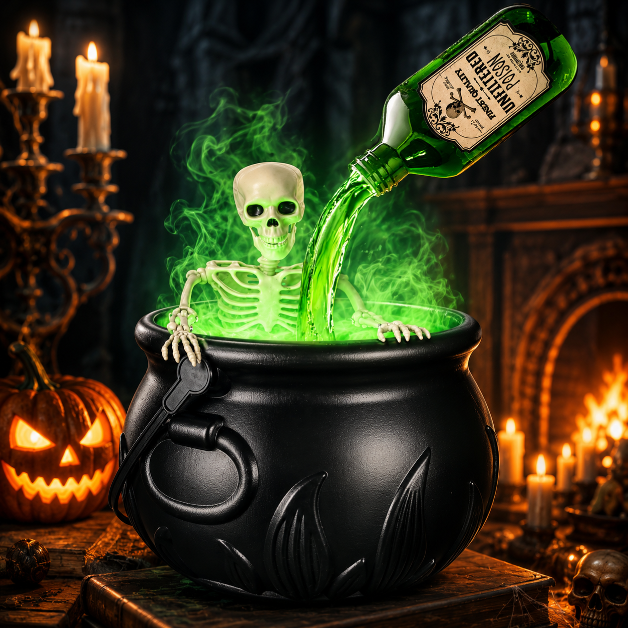 Enchanted floating potion with mystical mist