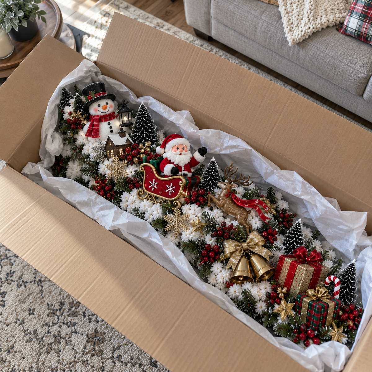 🎄 Light-Up Christmas Staircase Railing Decorations – 5 Festive Holiday Scenes