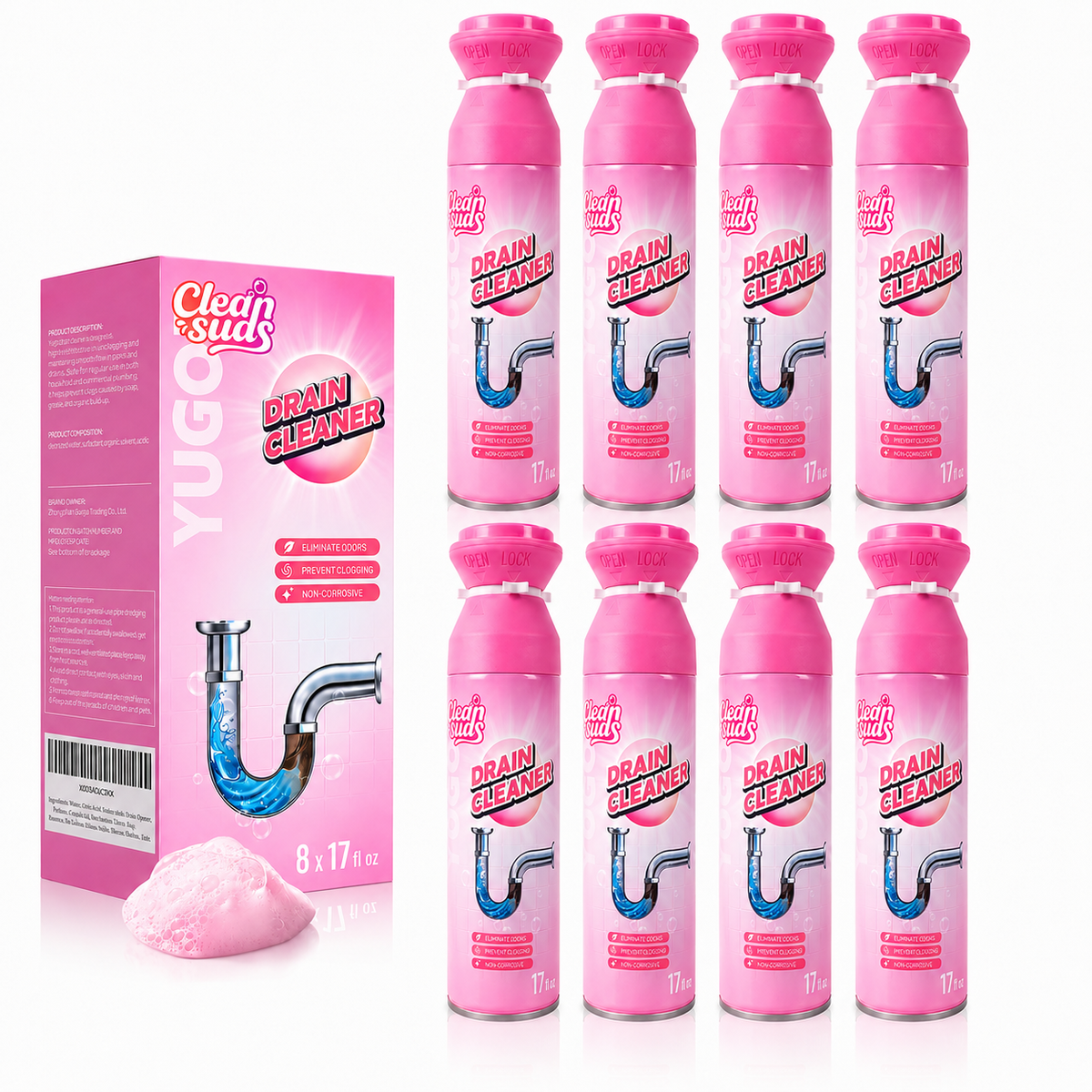 đ«§ Foaming Drain Cleaner & Deodorizer â Easy Sink & Drain Care, 2-Pack
