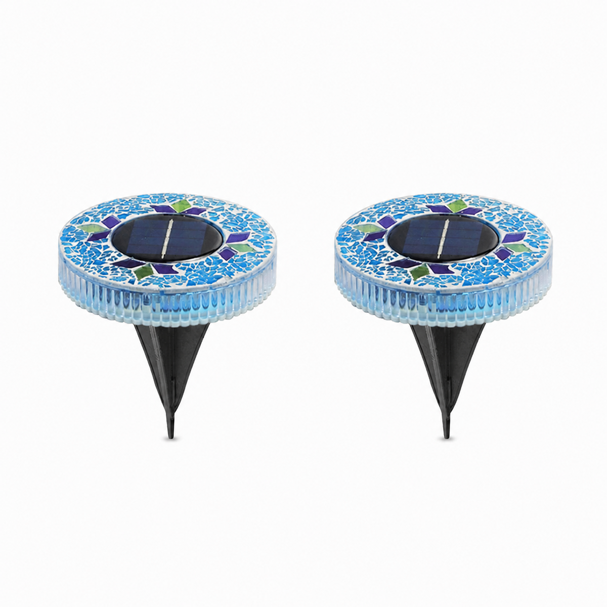 🌙 Glowing Mosaic Solar Garden Lights – Automatic Pathway Glow