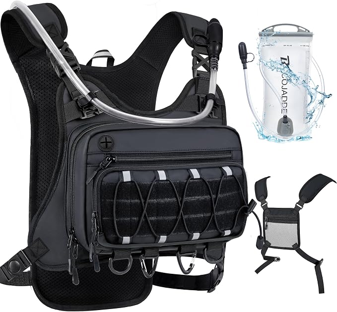 š„Menās 2L Tactical Hydration Running Vest ā Lightweight Adjustable Chest Packš§