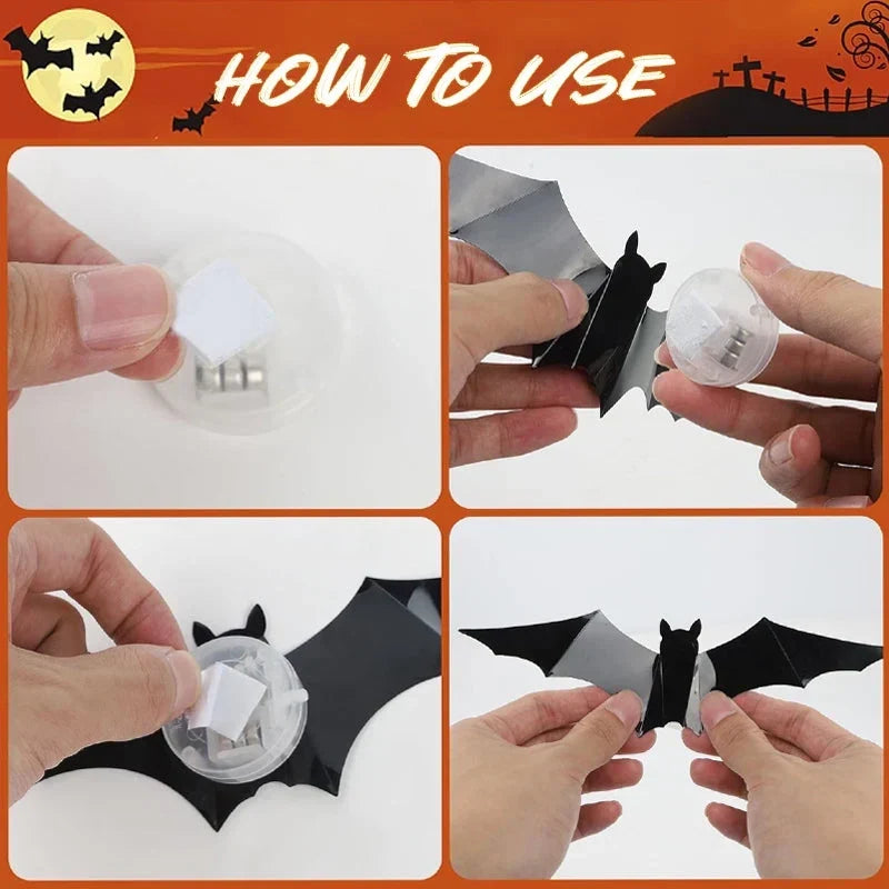 🦇2026 Hot Sale 3D LED Bat Wall Decorations – 12/24PCS Light-Up Halloween Decor for Walls, Windows & Parties