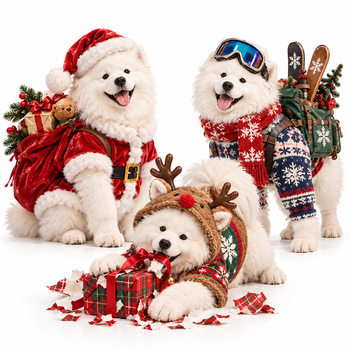 🐶 24-Day Samoyed Christmas Advent Calendar – Cute Dog Figurine Collectible Gift Set