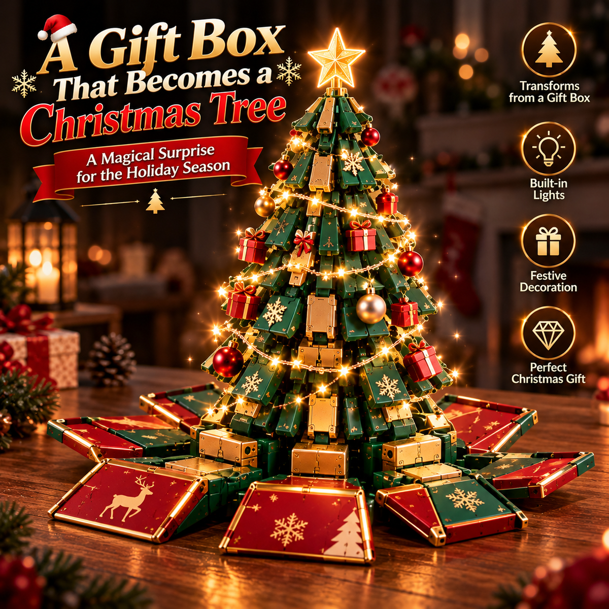 🎄 Transforming Christmas Tree Gift Box – Magical Holiday Surprise Decoration