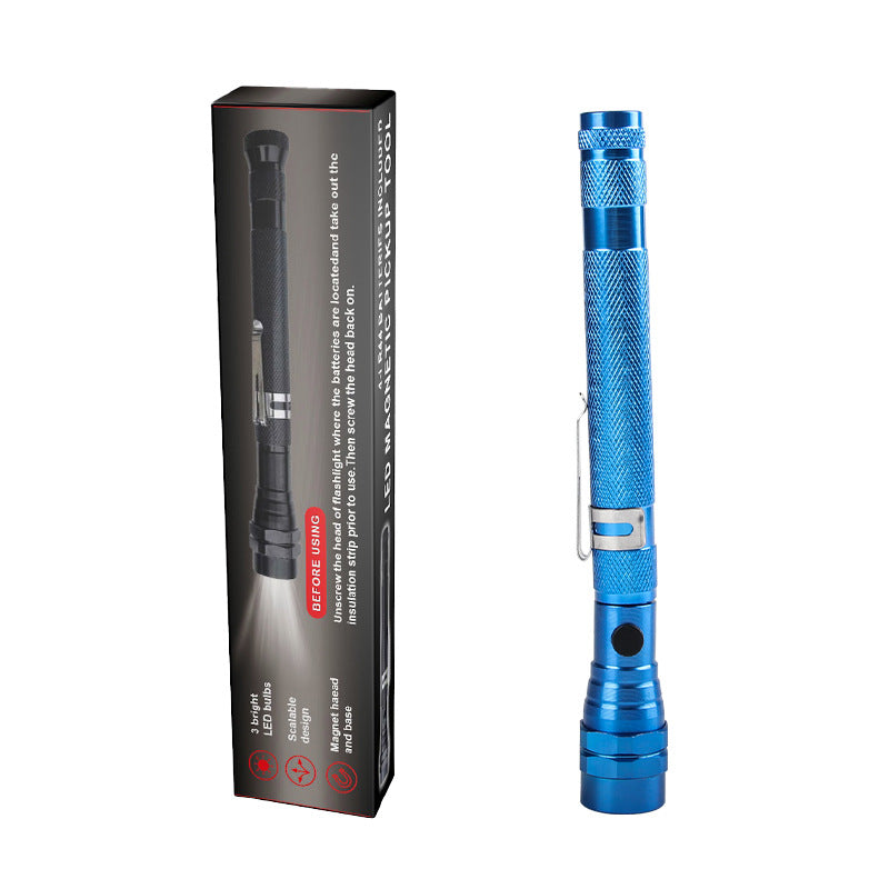 📢📢50% OFF !! ⏰🔦Multifunctional Magnetic Telescopic Flashlight – Extendable, 360° Gooseneck, Super Bright 🛠️