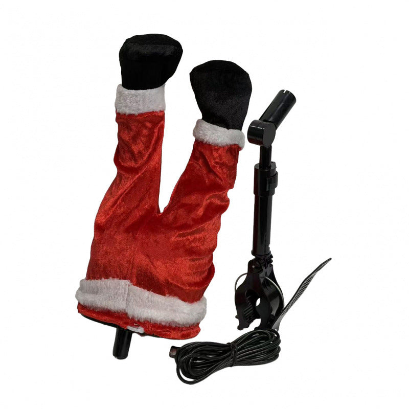 🎅 Santa Got Stuck! Funny Moving Christmas Tree Legs Ornament – Santa & Elf