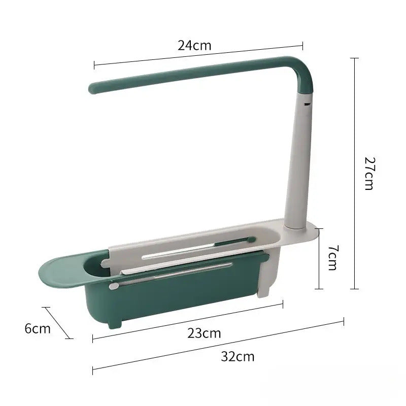 🧽 Adjustable Telescopic Sink Organizer – Drain, Dry & Declutter💦