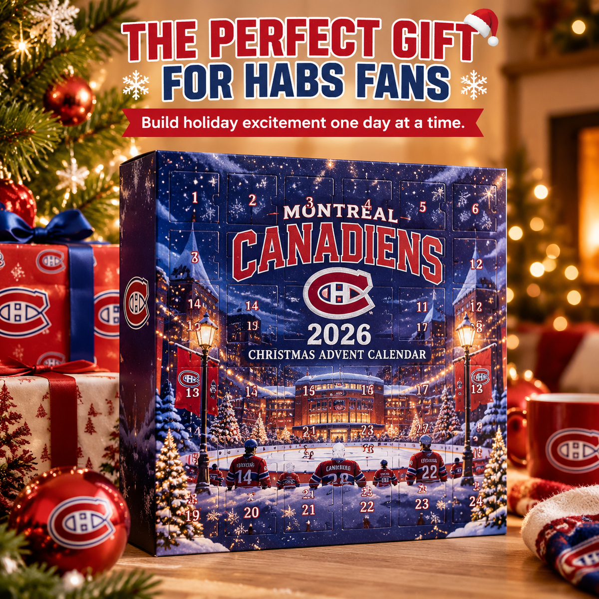 🏒 Montreal Canadiens 2026 Christmas Advent Calendar – Hockey Fan Holiday Countdown Gift 🎄🎁