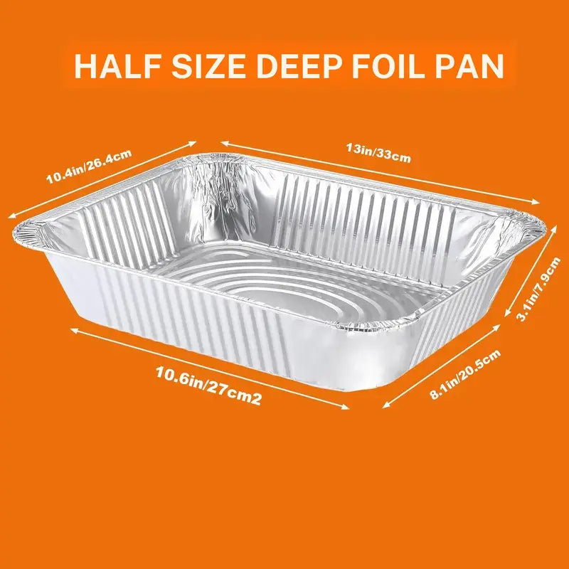 🍽️Aluminum Foil Pans 9x13 Disposable – Half Size Aluminum Foil Heavy Duty deep Steam Table Pan