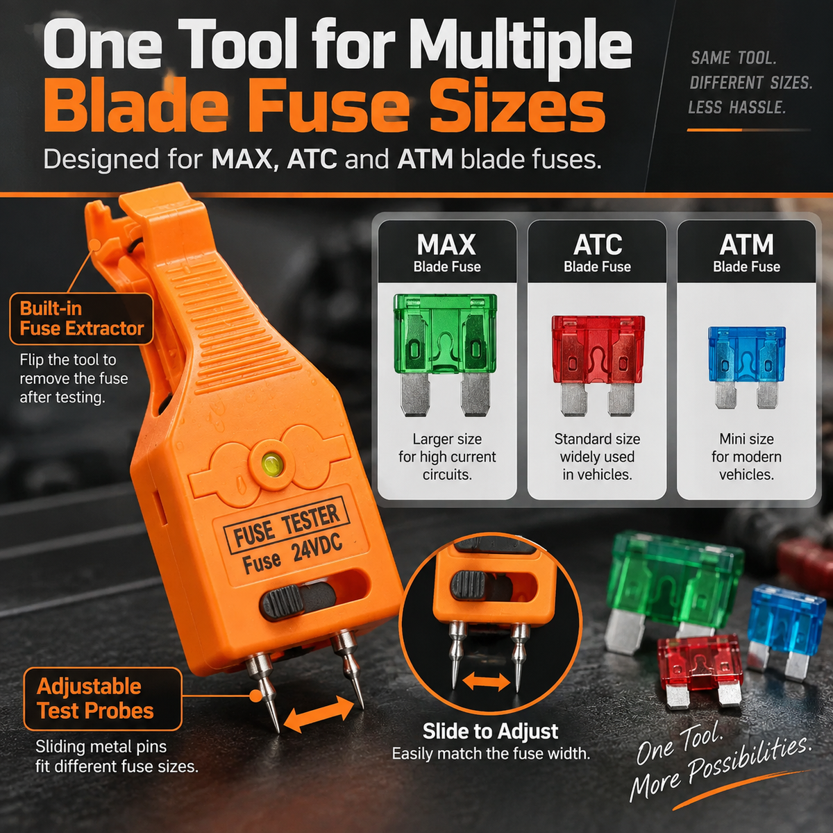 🔧⚡Fuse Tester & Puller — Test & Extract Blade Fuses in One Tool