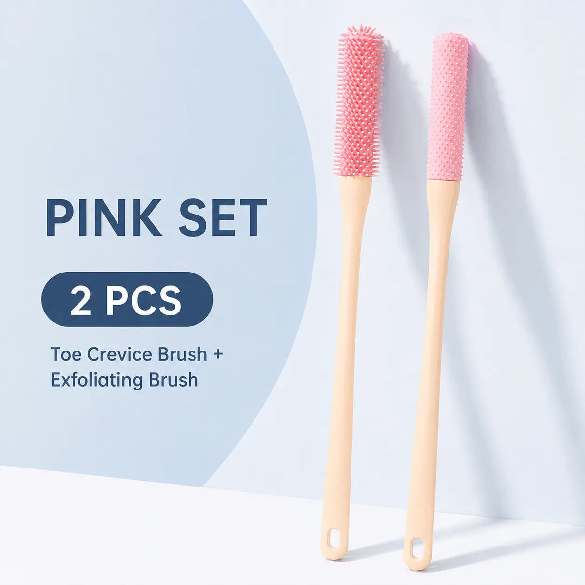 🦶🚿 Long-Handle Silicone Foot Cleaning Brush Set ✨ Easy-Reach Toe & Heel Care | 2 PCS