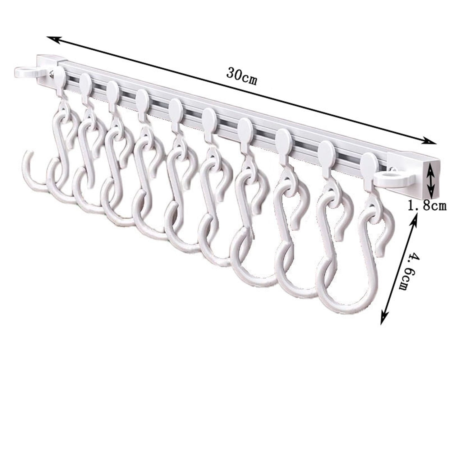 Multifunctional Slide Rail Hooks-No Punching Hooks for Bathroom,Bedroom,Office,Wall and Door