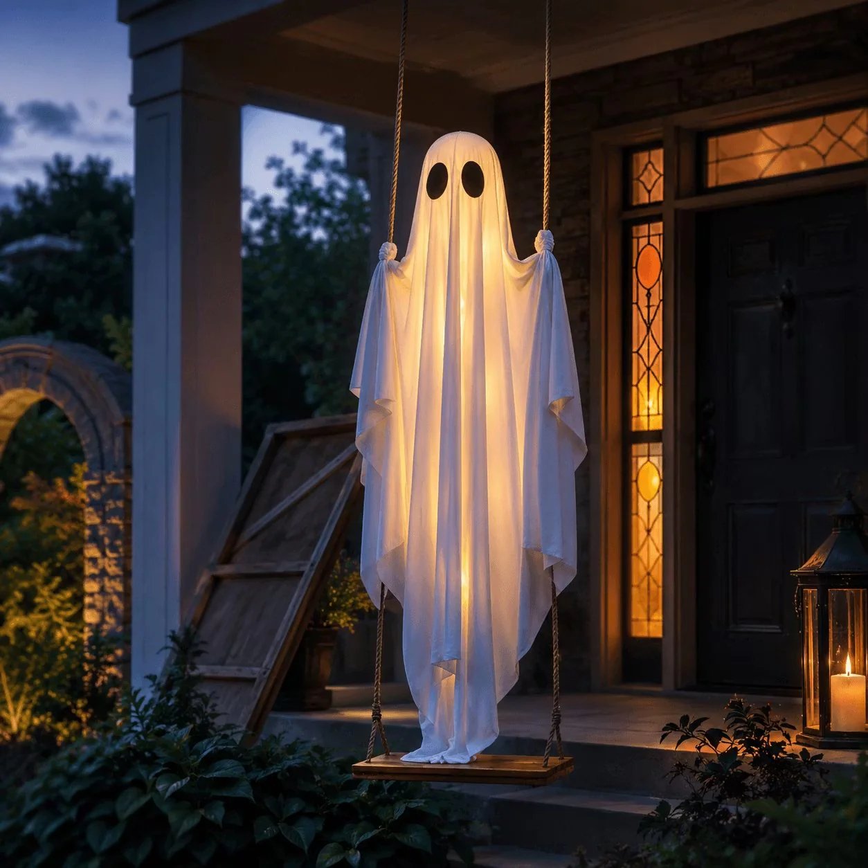 Enchanting glowing hanging ghost decoration