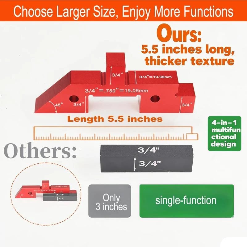 🔧 Woodworking Precision Setup Blocks – Aluminum Alloy Router & Table Saw Alignment Gauge Set with Storage Case