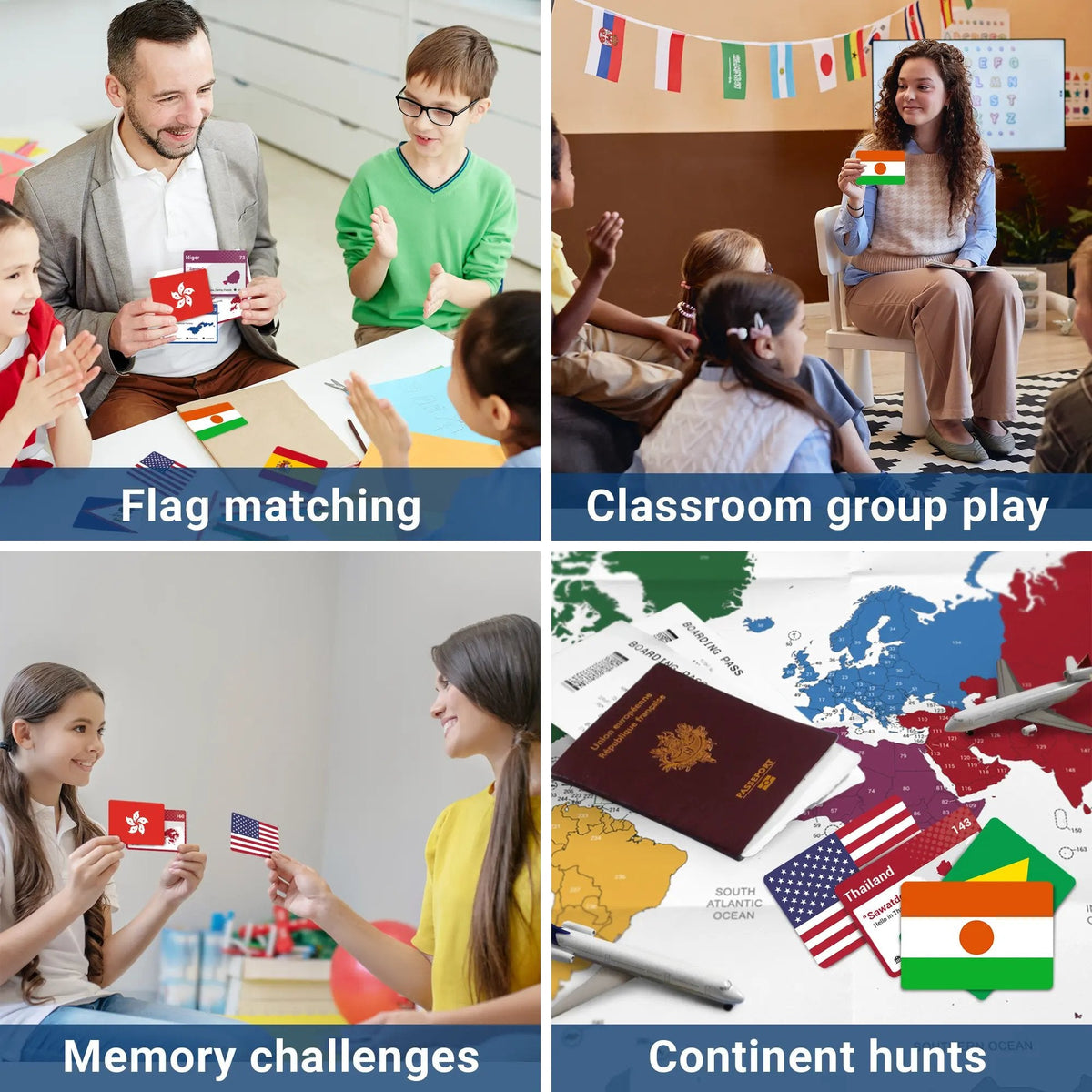💯🌍245-Piece World Flags Flashcards Set – Fun Geography Learning Game for Kids & Adults with World Map 📚