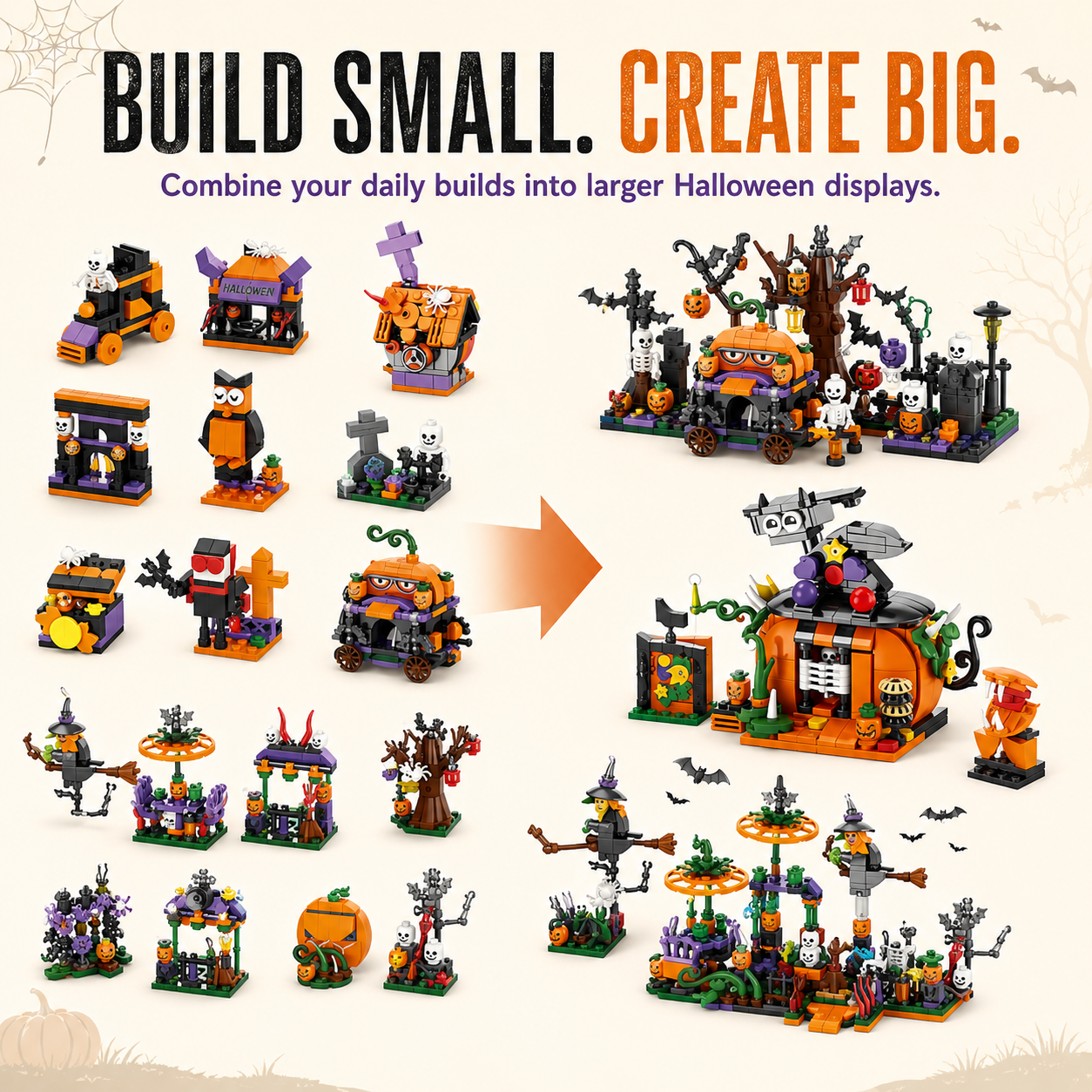 🎃31-Day Halloween Advent Calendar Building Block Set-One Door at a Time