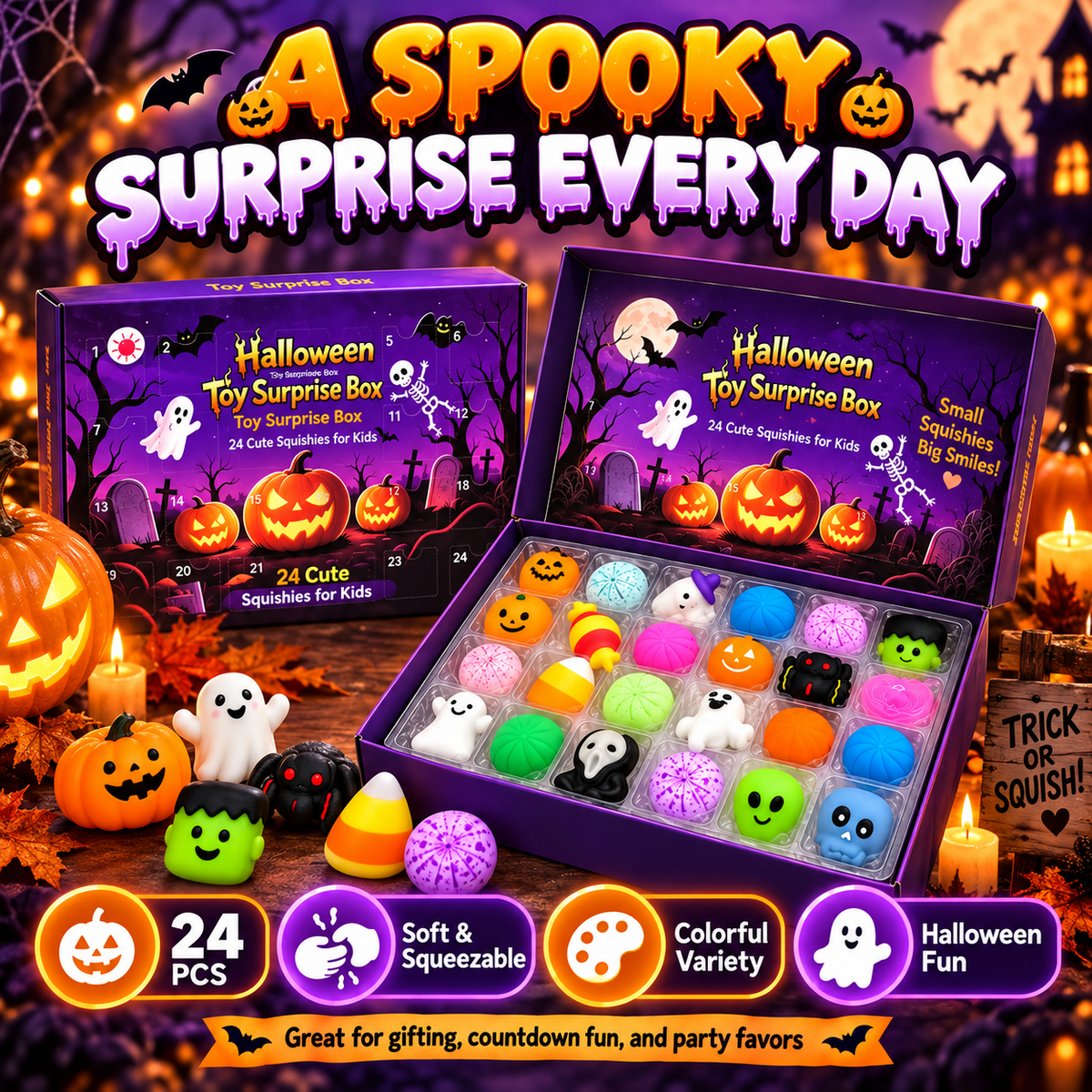 Hot sales🔥24-Piece Halloween Squishy Surprise Box