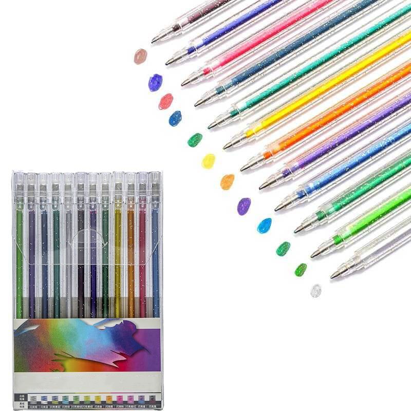 🎨✨Glitter Gel Pen Set-18 Sparkling Colors for Creative Fun