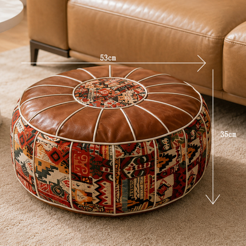 2-in-1 Fillable Storage Ottoman Pouf – Hidden Storage & Footrest