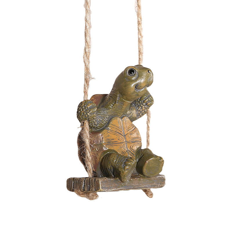 🐢 Whimsical Turtle Swing Garden Ornament – Cute Hanging Outdoor Decor