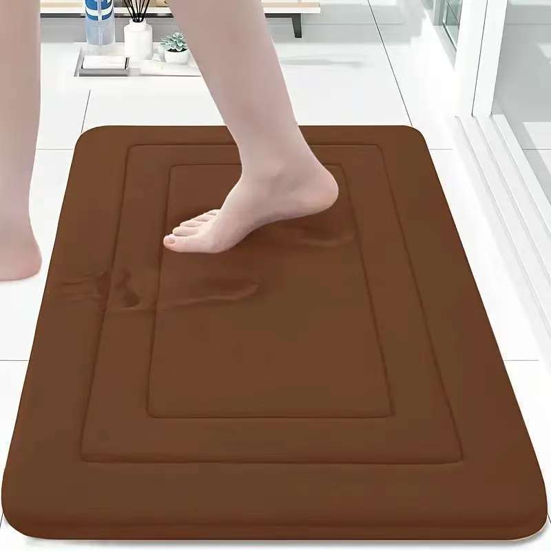 Soft Quick-Dry Bath Mat – Cushioned Coral Fleece Bathroom Rug
