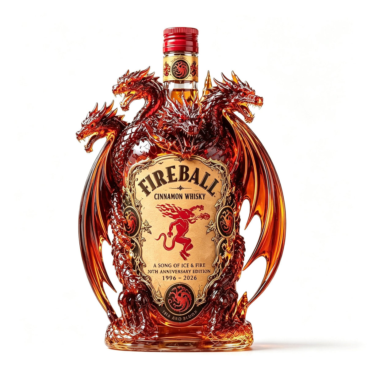 🐉 Dragon Sculpted Collector Bottle – Amber Home Bar Display