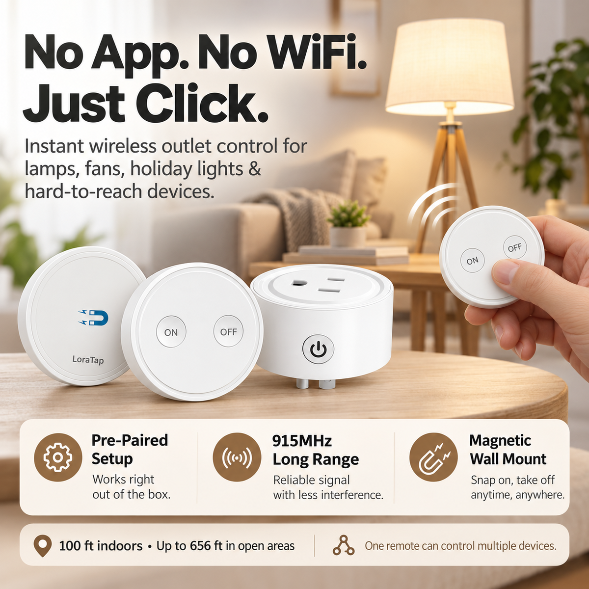 No app no Wi-Fi wireless remote outlet system